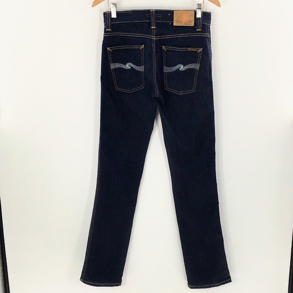 Nudie Jeans Mens Blue Slim Jim Dry Organic Ecru Embo Denim Made in Italy 30 x 33 - Picture 8 of 15